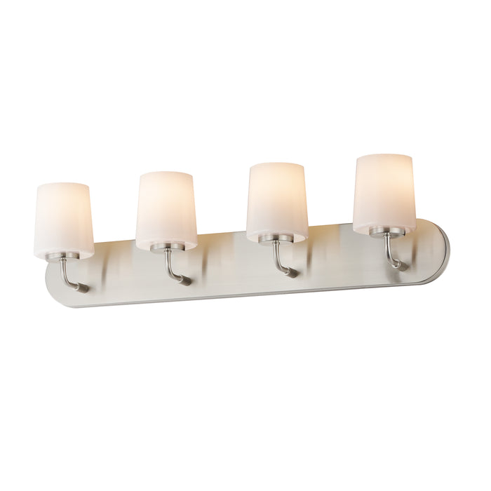 Maxim 12894WTSN Four Light Strip Bath Vanity, Satin Nickel