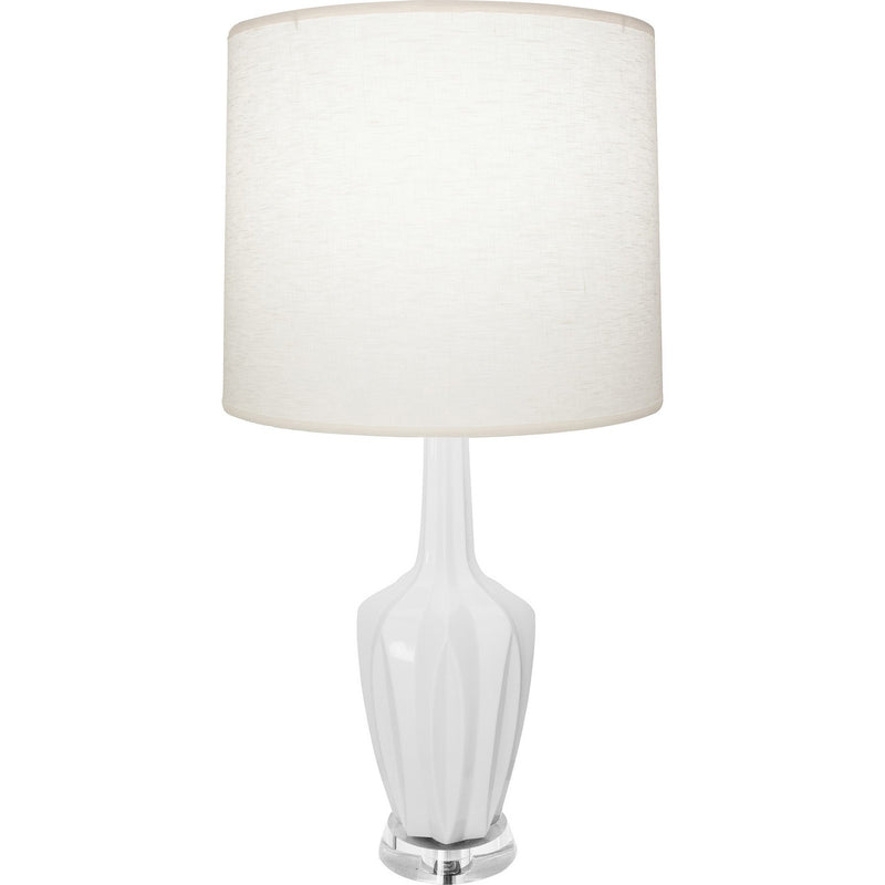 Robert Abbey DY35 One Light Accent Lamp, Daisy Glazed Ceramic w/Polished Nickel/a Lucite