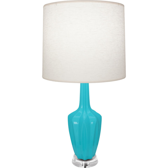 Robert Abbey EB35 One Light Accent Lamp, Egg Blue Glazed Ceramic w/Polished Nickel/a Lucite