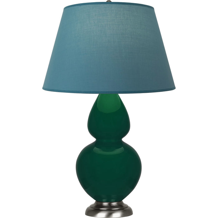 Robert Abbey JU22B One Light Table Lamp, Jungle Glazed Ceramic w/Antique Silvered