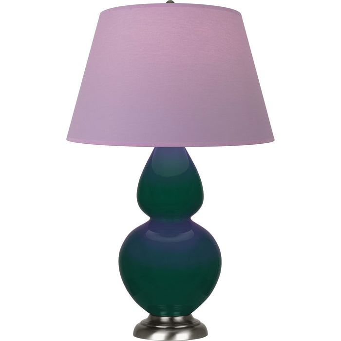 Robert Abbey JU22L One Light Table Lamp, Jungle Glazed Ceramic w/Antique Silvered