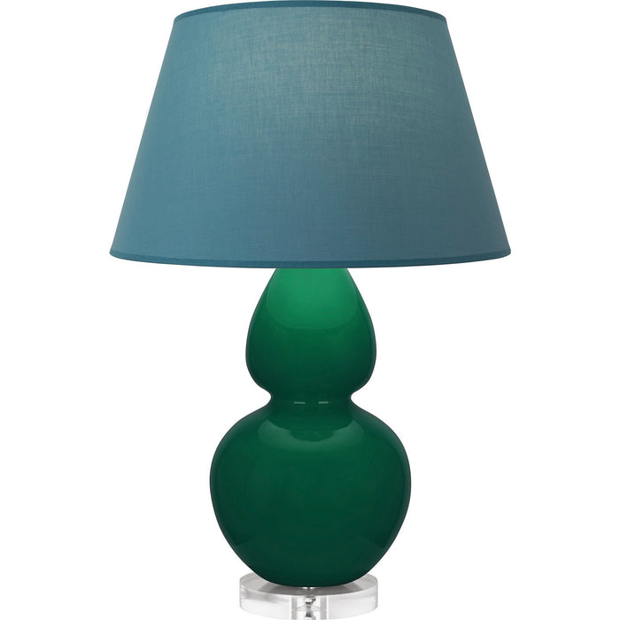 Robert Abbey JU23B One Light Table Lamp, Jungle Glazed Ceramic w/Lucite