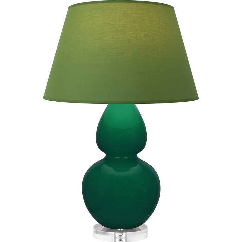 Robert Abbey JU23G One Light Table Lamp, Jungle Glazed Ceramic w/Lucite
