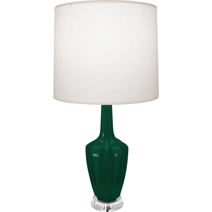 Robert Abbey JU35 One Light Accent Lamp, Jungle Glazed Ceramic w/Polished Nickel/a Lucite