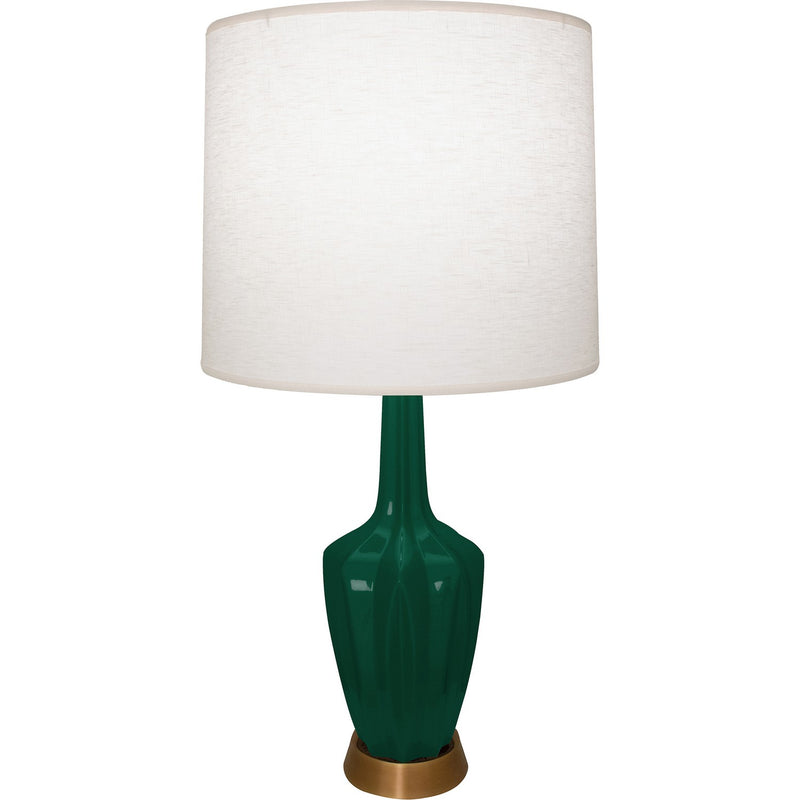 Robert Abbey JU36 One Light Accent Lamp, Jungle Glazed Ceramic w/Warm Brass