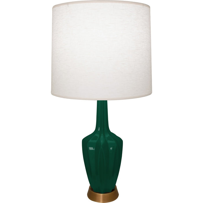 Robert Abbey JU36 One Light Accent Lamp, Jungle Glazed Ceramic w/Warm Brass