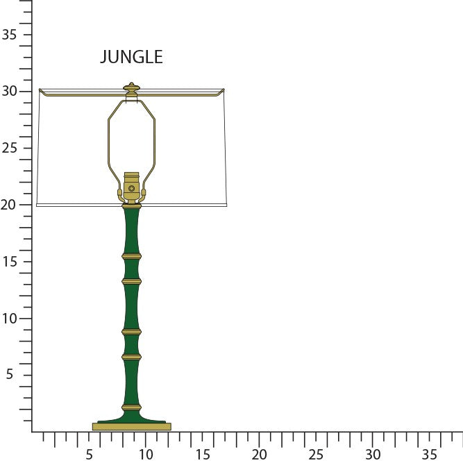 Robert Abbey JU71 One Light Table Lamp, Jungle w/Modern Brass