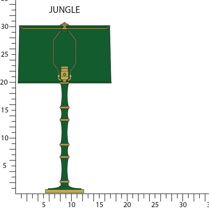 Robert Abbey JU71X One Light Table Lamp, Jungle w/Modern Brass
