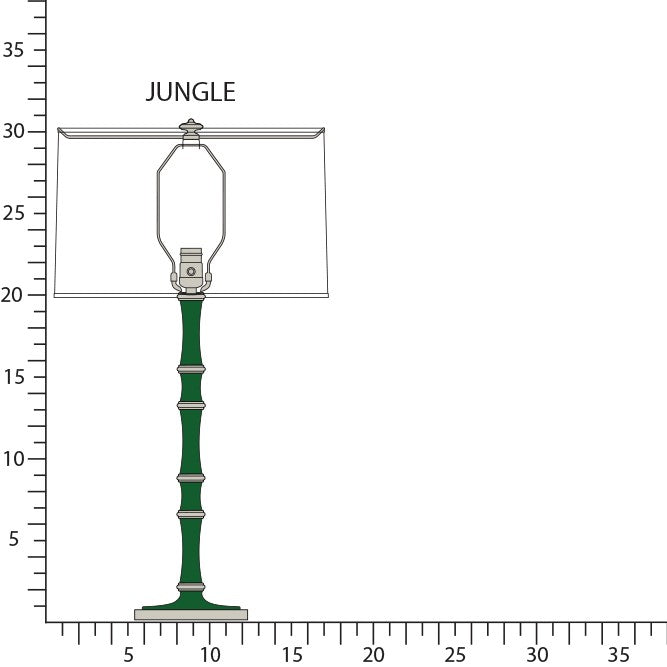Robert Abbey JU72 One Light Table Lamp, Jungle w/Polished Nickel
