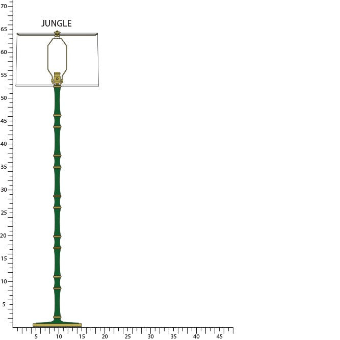 Robert Abbey JU73 One Light Floor Lamp, Jungle w/Modern Brass