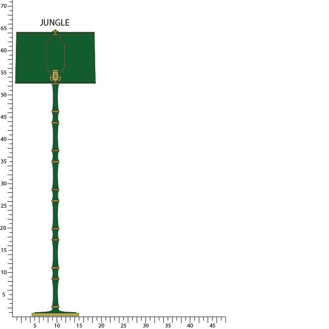 Robert Abbey JU73X One Light Floor Lamp, Jungle w/Modern Brass