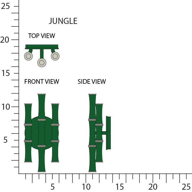 Robert Abbey JU76 Six Light Wall Sconce, Jungle w/Polished Nickel