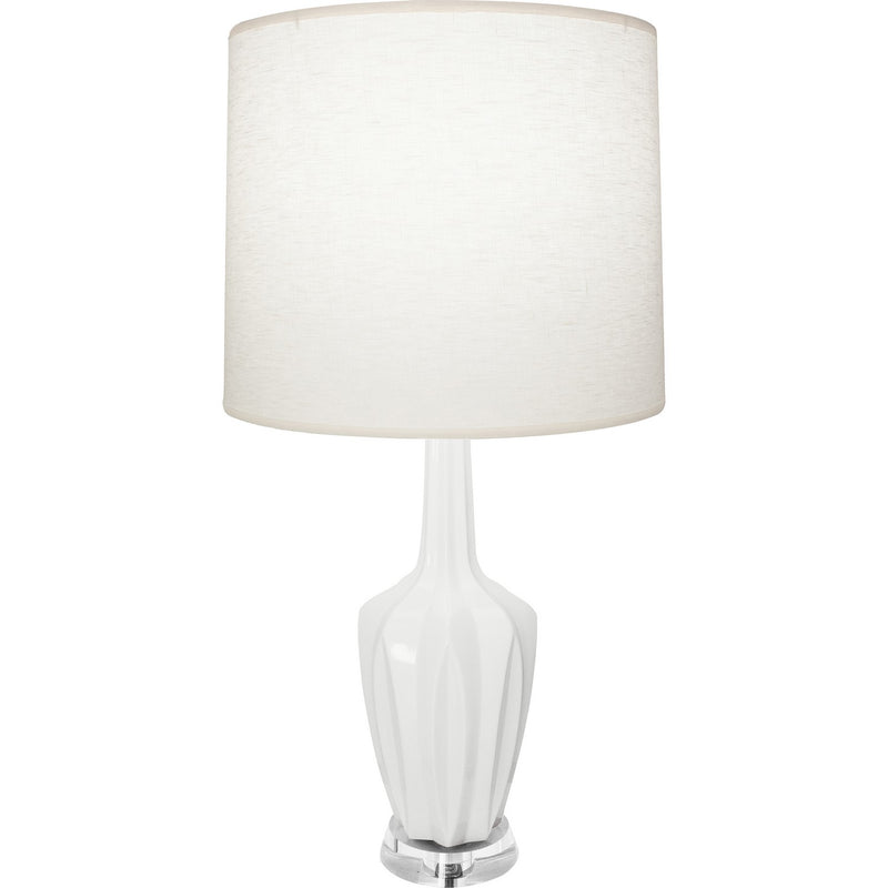 Robert Abbey LY35 One Light Accent Lamp, Lily Glazed Ceramic w/Polished Nickel/a Lucite