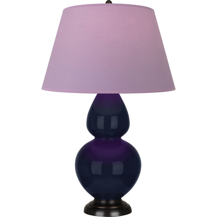 Robert Abbey MB21L One Light Table Lamp, Midnight Blue Glazed Ceramic w/Deep Patina Bronzeed
