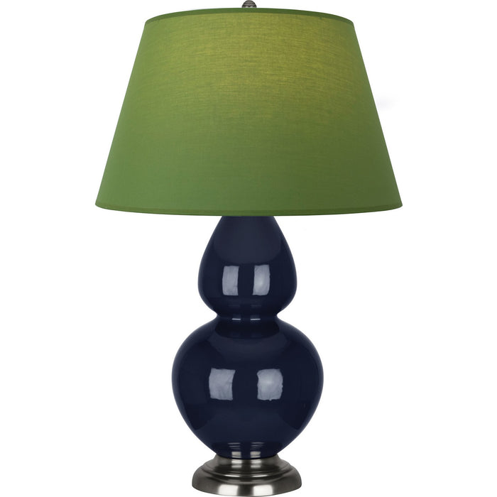 Robert Abbey MB22G One Light Table Lamp, Midnight Blue Glazed Ceramic w/Antique Silvered