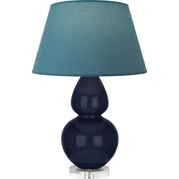 Robert Abbey MB23B One Light Table Lamp, Midnight Blue Glazed Ceramic w/Lucite