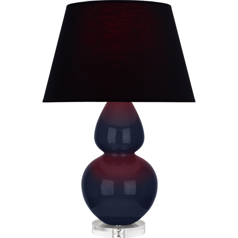 Robert Abbey MB23K One Light Table Lamp, Midnight Blue Glazed Ceramic w/Lucite