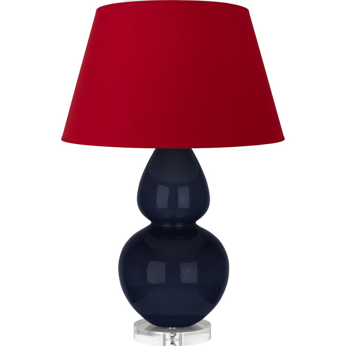 Robert Abbey MB23R One Light Table Lamp, Midnight Blue Glazed Ceramic w/Lucite
