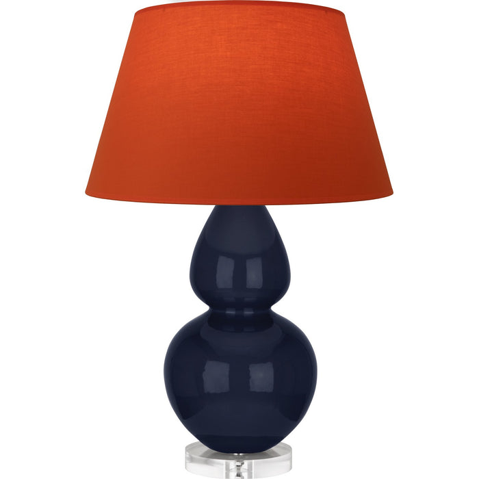 Robert Abbey MB23T One Light Table Lamp, Midnight Blue Glazed Ceramic w/Lucite