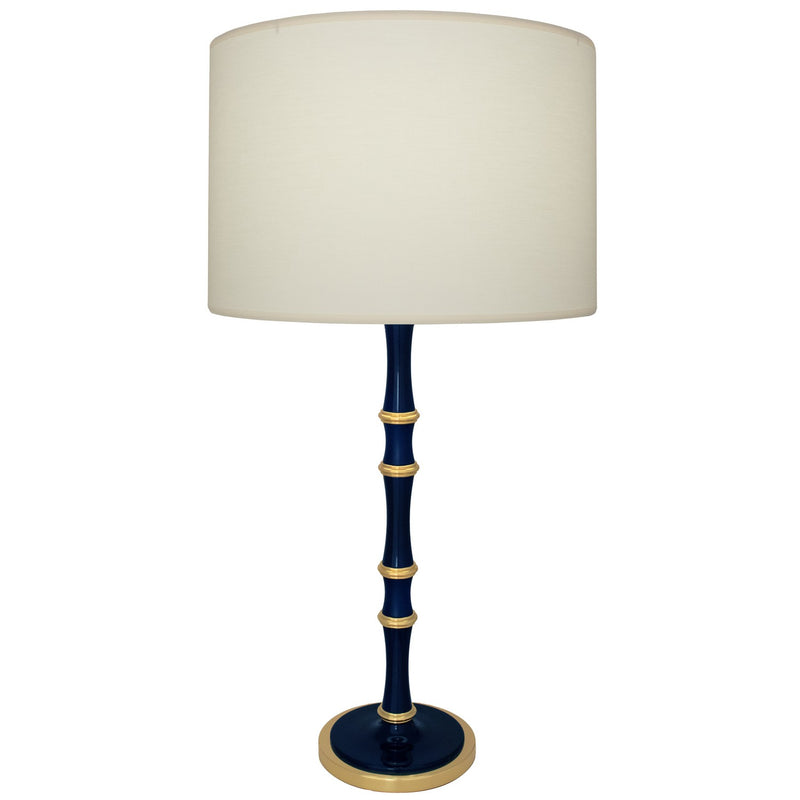 Robert Abbey MB71MMB One Light Table Lamp, Midnight Blue/Matte Midnight Blue w/Modern Brass