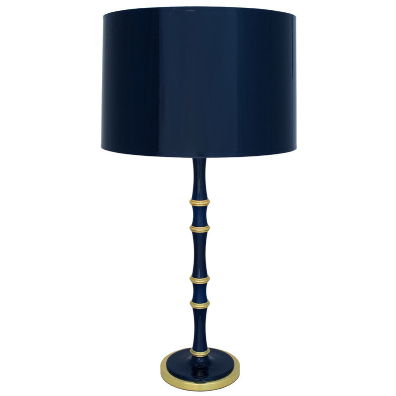 Robert Abbey MB71MMBX One Light Table Lamp, Midnight Blue/Matte Midnight Blue w/Modern Brass