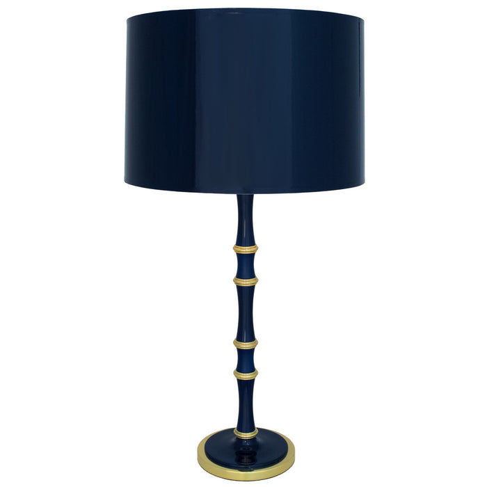 Robert Abbey MB71MMBX One Light Table Lamp, Midnight Blue/Matte Midnight Blue w/Modern Brass