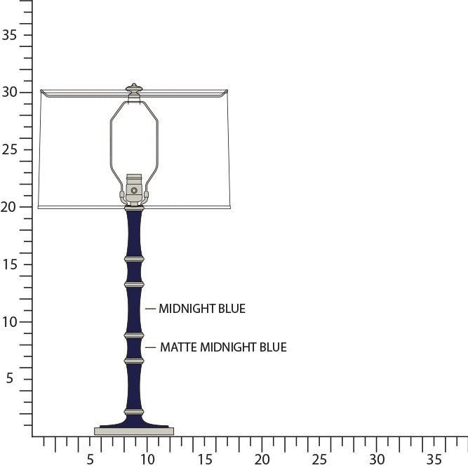 Robert Abbey MB72MMB One Light Table Lamp, Midnight Blue/Matte Midnight Blue w/Polished Nickel
