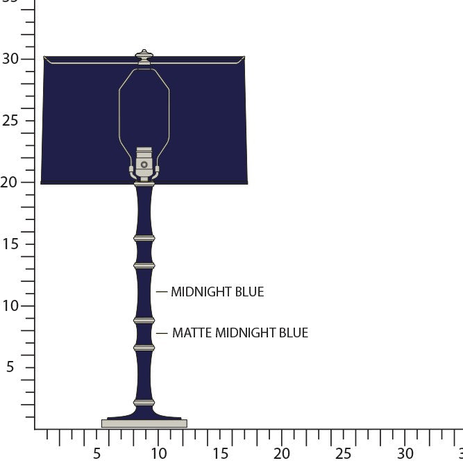 Robert Abbey MB72MMBX One Light Table Lamp, Midnight Blue/Matte Midnight Blue w/Polished Nickel