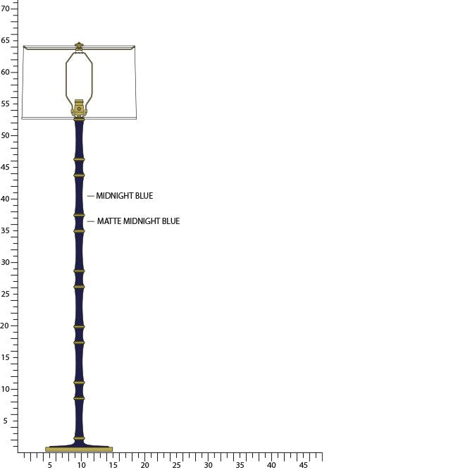 Robert Abbey MB73MMB One Light Floor Lamp, Midnight Blue/Matte Midnight Blue w/Modern Brass