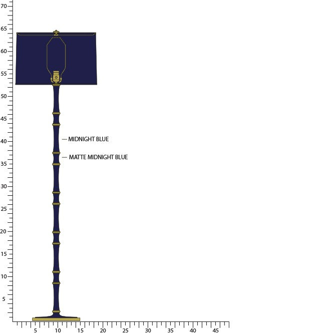 Robert Abbey MB73MMBX One Light Floor Lamp, Midnight Blue/Matte Midnight Blue w/Modern Brass