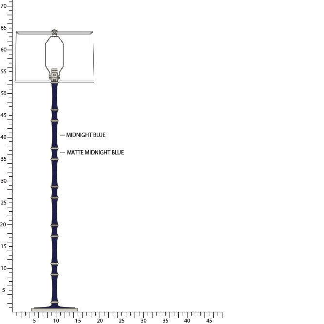 Robert Abbey MB74MMB One Light Floor Lamp, Midnight Blue/Matte Midnight Blue w/Polished Nickel