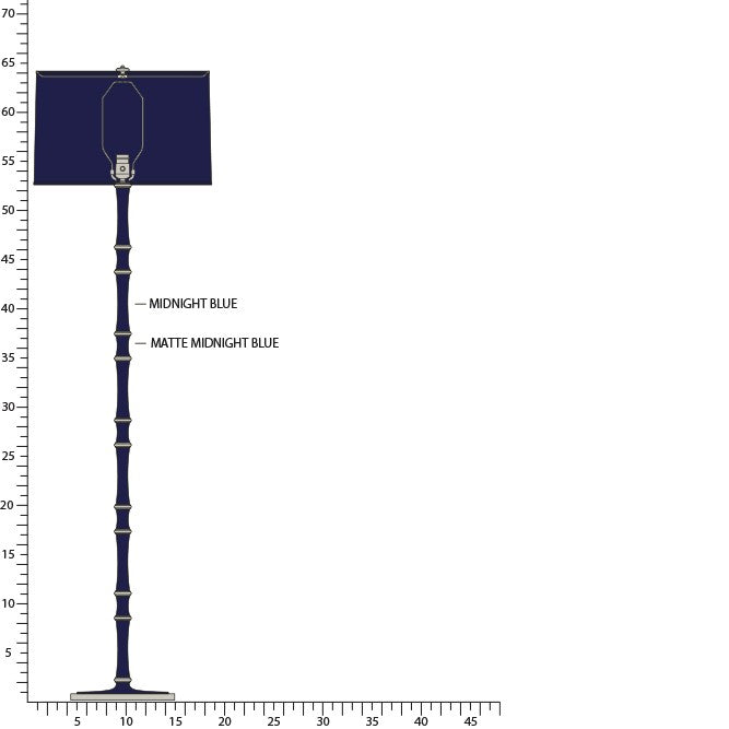 Robert Abbey MB74MMBX One Light Floor Lamp, Midnight Blue/Matte Midnight Blue w/Polished Nickel