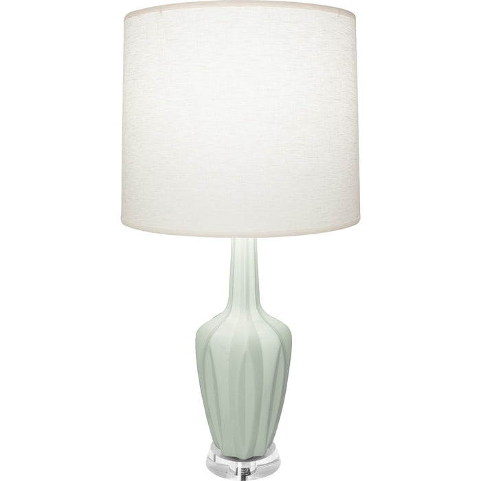 Robert Abbey MCL35 One Light Accent Lamp, Matte Celadon Glazed Ceramic w/Polished Nickel/a Lucite