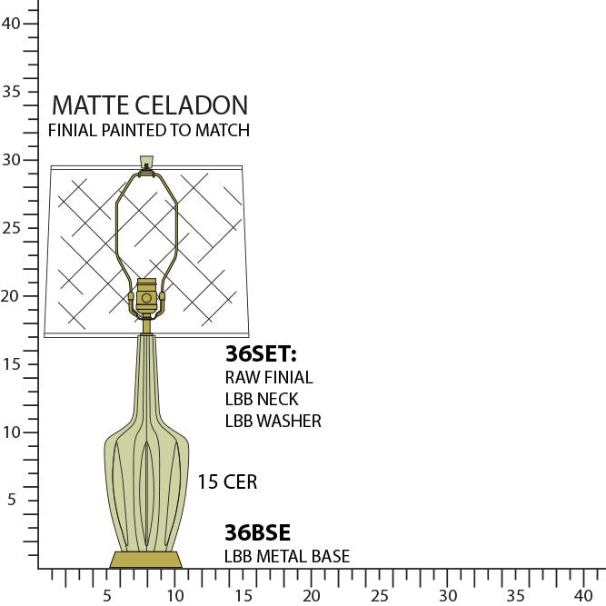 Robert Abbey MCL36 One Light Accent Lamp, Matte Celadon Glazed Ceramic w/Warm Brass