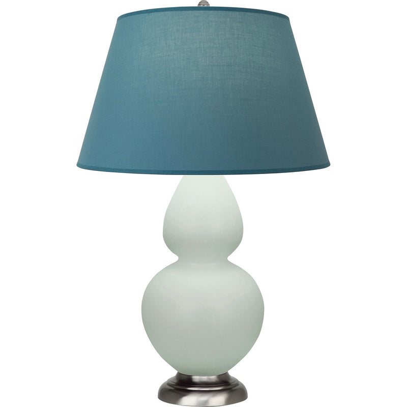 Robert Abbey MCL59B One Light Table Lamp, Matte Celadon Glazed Ceramic w/Antique Silvered