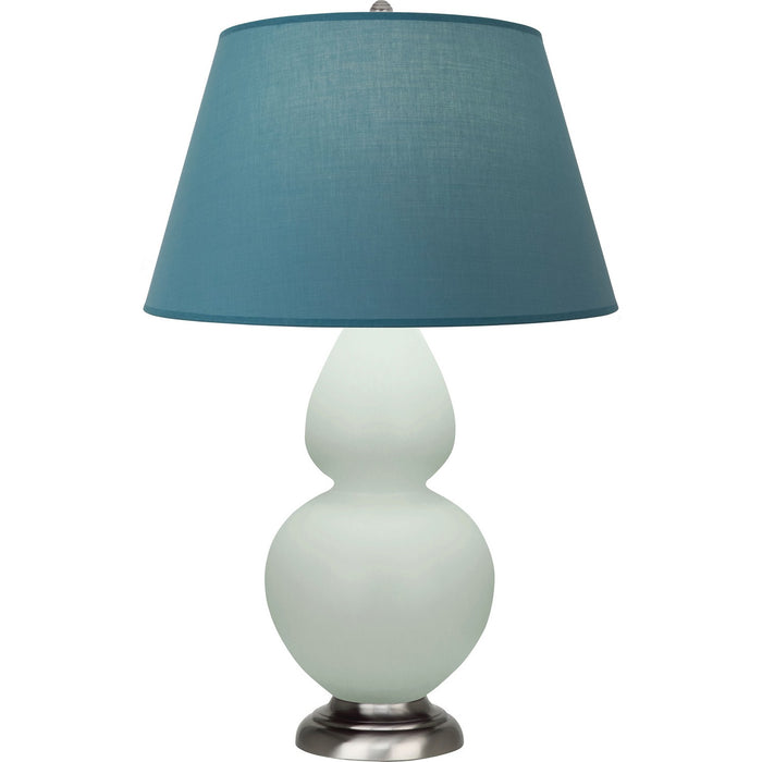 Robert Abbey MCL59B One Light Table Lamp, Matte Celadon Glazed Ceramic w/Antique Silvered