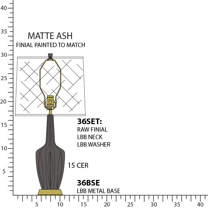 Robert Abbey MCR36 One Light Accent Lamp, Matte Ash Glazed Ceramic w/Warm Brass