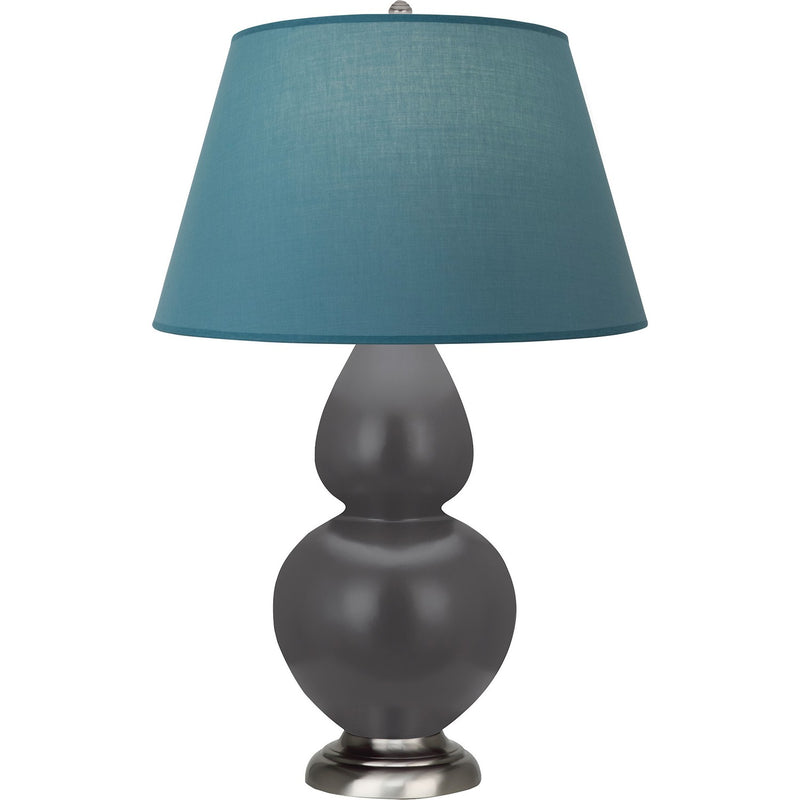 Robert Abbey MCR59B One Light Table Lamp, Matte Ash Glazed Ceramic w/Antique Silvered