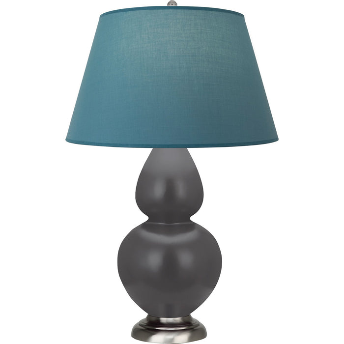 Robert Abbey MCR59B One Light Table Lamp, Matte Ash Glazed Ceramic w/Antique Silvered