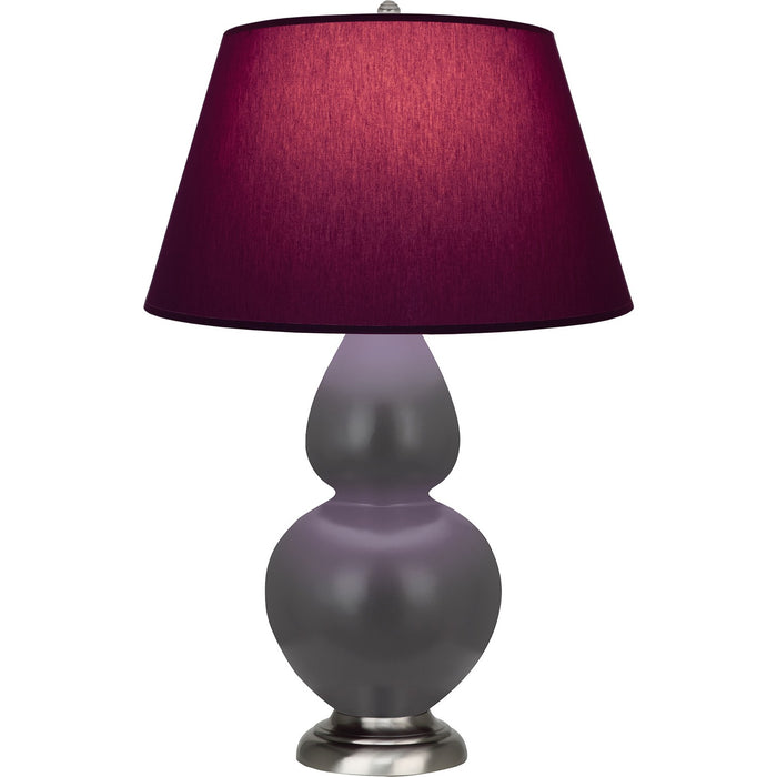 Robert Abbey MCR59P One Light Table Lamp, Matte Ash Glazed Ceramic w/Antique Silvered