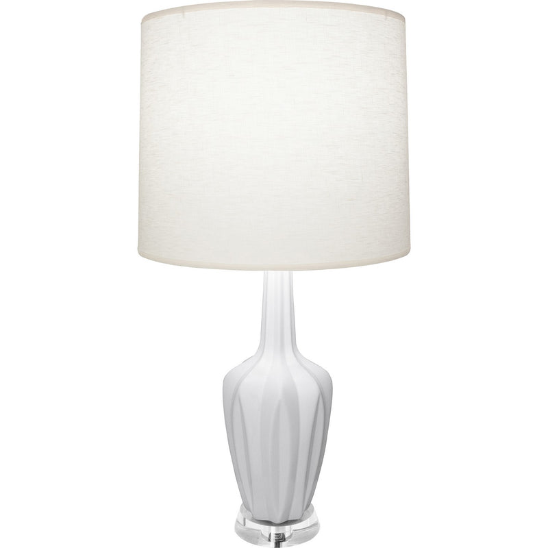 Robert Abbey MDY35 One Light Accent Lamp, Matte Daisy Glazed Ceramic w/Polished Nickel/a Lucite