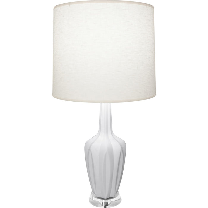 Robert Abbey MDY35 One Light Accent Lamp, Matte Daisy Glazed Ceramic w/Polished Nickel/a Lucite