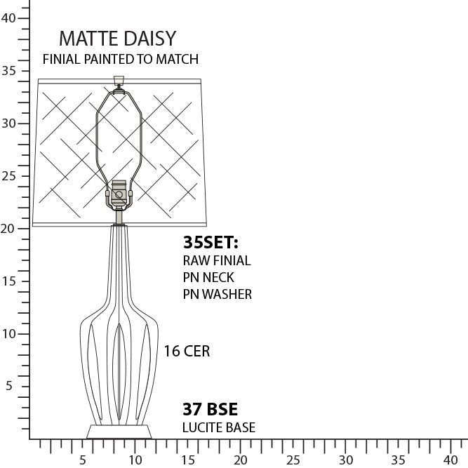 Robert Abbey MDY37 One Light Table Lamp, Matte Daisy Glazed Ceramic w/Polished Nickel/a Lucite