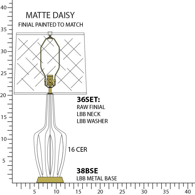 Robert Abbey MDY38 One Light Table Lamp, Matte Daisy Glazed Ceramic w/Warm Brass