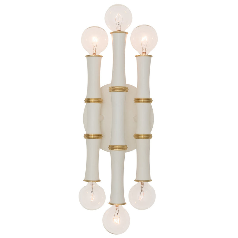 Robert Abbey MDY75 Six Light Wall Sconce, Matte Daisy w/Modern Brass