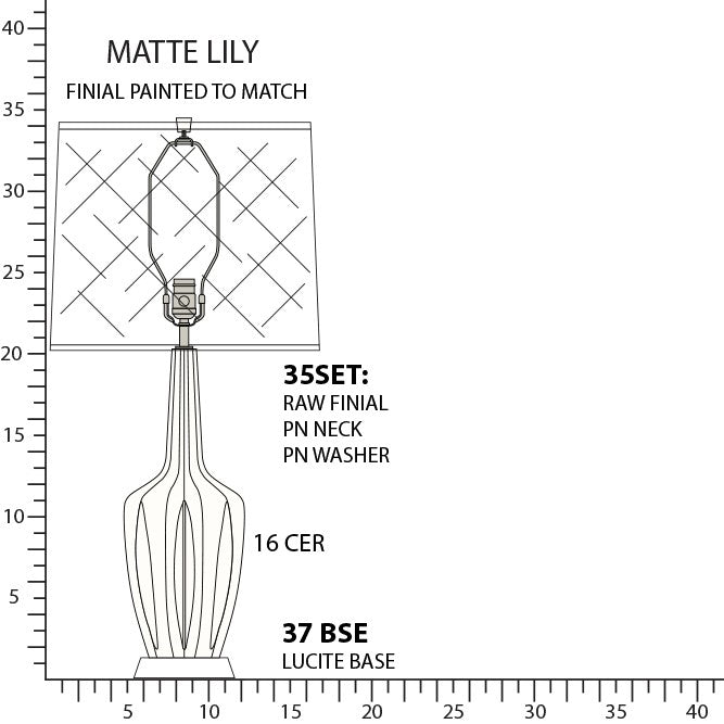 Robert Abbey MLY37 One Light Table Lamp, Matte Lily Glazed Ceramic w/Polished Nickel/a Lucite