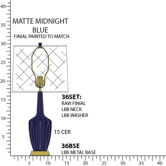 Robert Abbey MMB36 One Light Accent Lamp, Matte Midnight Blue Glazed Ceramic w/Warm Brass
