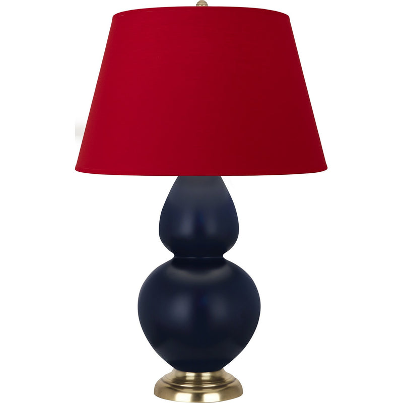 Robert Abbey MMB55R One Light Table Lamp, Matte Midnight Blue Glazed Ceramic w/Antique Brassed