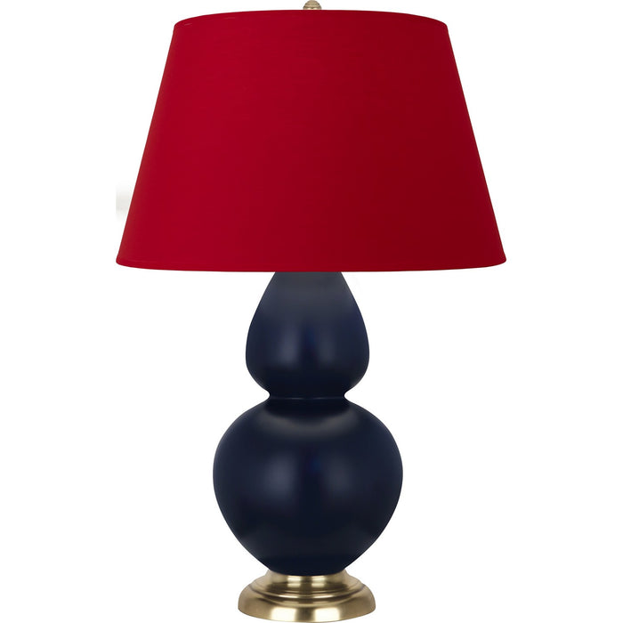 Robert Abbey MMB55R One Light Table Lamp, Matte Midnight Blue Glazed Ceramic w/Antique Brassed