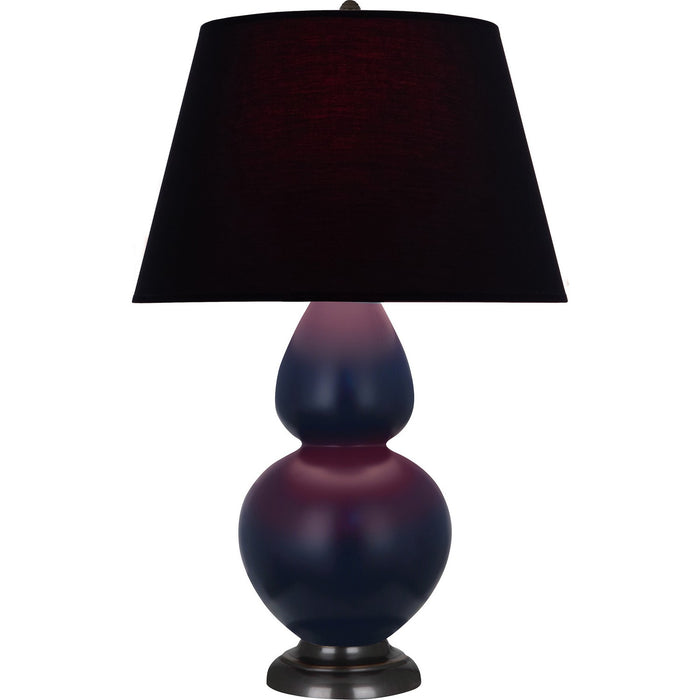 Robert Abbey MMB57K One Light Table Lamp, Matte Midnight Blue Glazed Ceramic w/Deep Patina Bronzeed